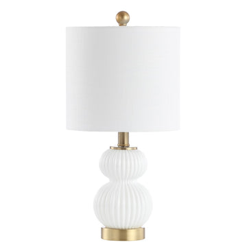 Daphne 20" Ribbed Metal/Glass LED Table Lamp